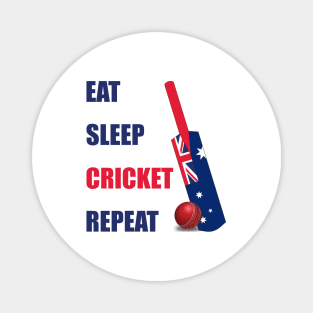 Eat Sleep Cricket Repeat Australia Flag Cricket Bat Magnet